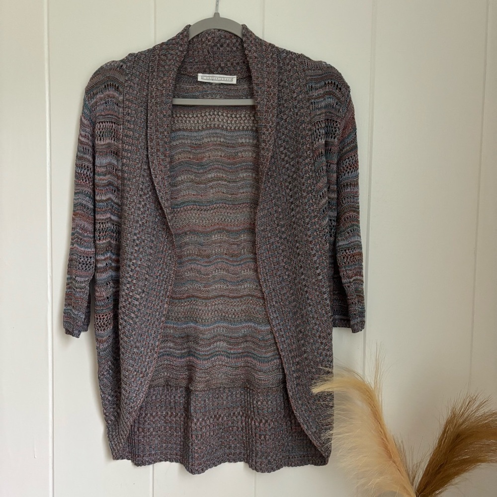 A Knitch Above Earthy Tones Open Cardigan - Picture 2 of 7